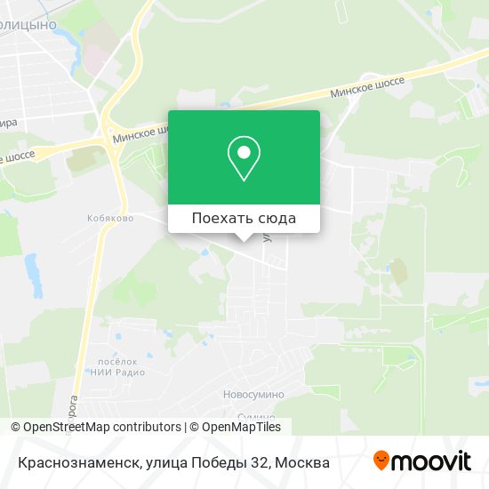 Карта Краснознаменск, улица Победы 32