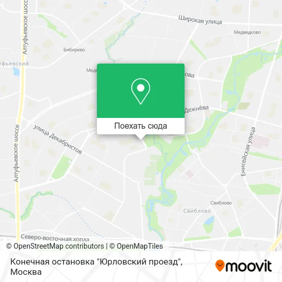 Карта Конечная остановка "Юрловский проезд"