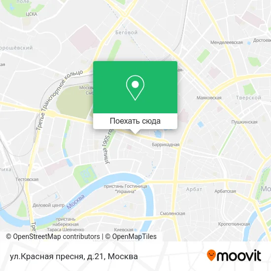 Карта ул.Красная пресня, д.21