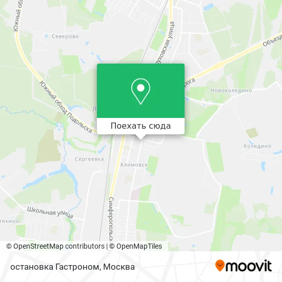 Карта остановка Гастроном