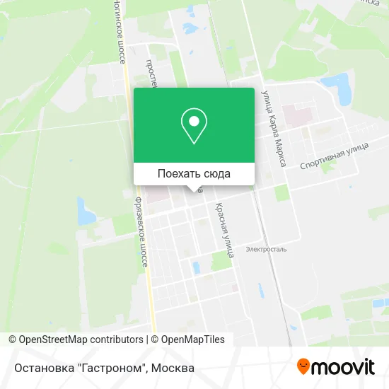Карта Остановка "Гастроном"