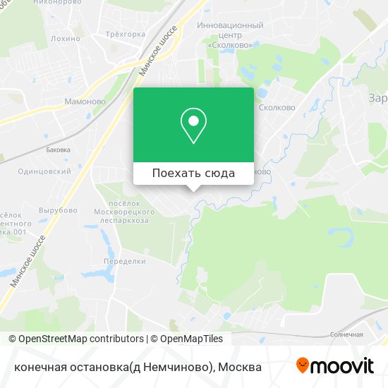 Карта конечная остановка(д Немчиново)