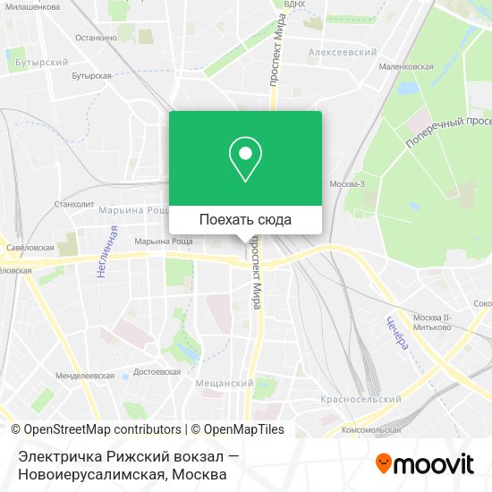 Карта Электричка Рижский вокзал — Новоиерусалимская