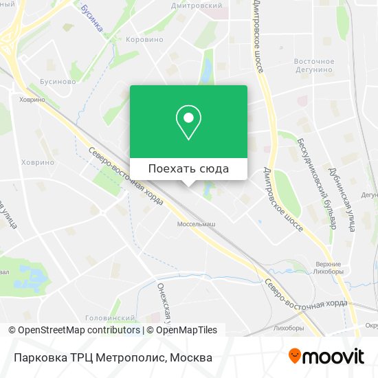 Карта Парковка ТРЦ Метрополис