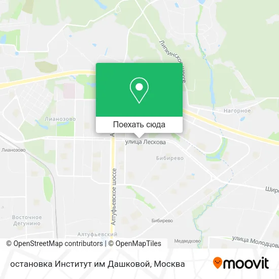 Карта остановка Институт им Дашковой
