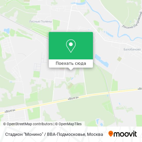 Карта Стадион "Монино" / ВВА-Подмосковье