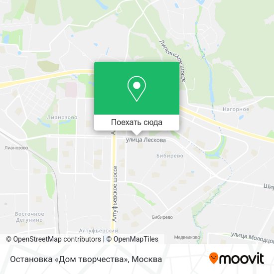 Карта Остановка «Дом творчества»