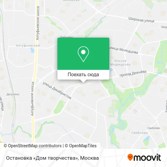 Карта Остановка «Дом творчества»