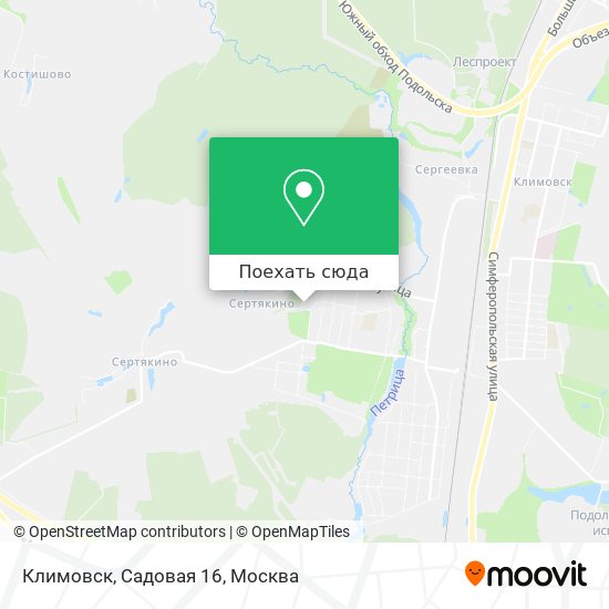 Карта Климовск, Садовая 16