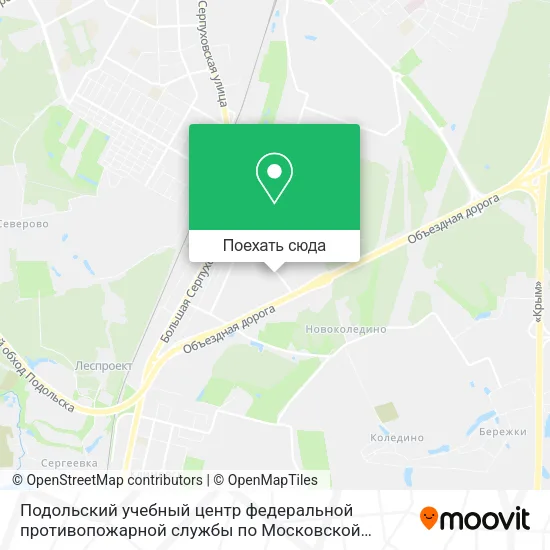 Карта Подольский учебный центр федеральной противопожарной службы по Московской области