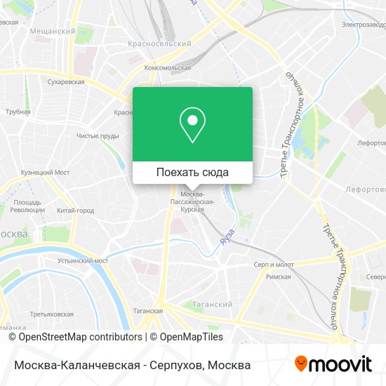 Карта Москва-Каланчевская - Серпухов