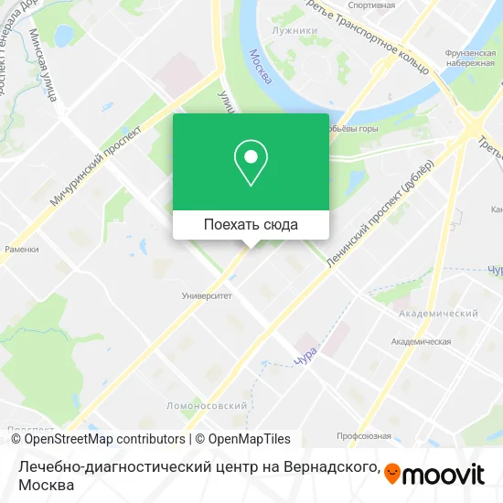 Карта Лечебно-диагностический центр на Вернадского
