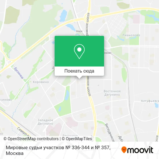 Карта Мировые судьи участков № 336-344 и № 357