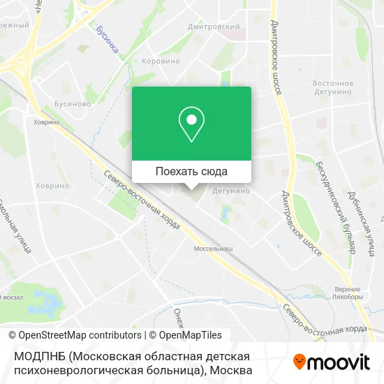 Карта МОДПНБ (Московская областная детская психоневрологическая больница)