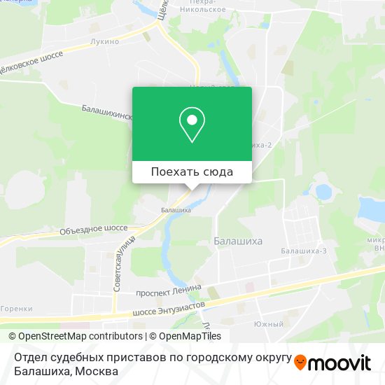 Карта Отдел судебных приставов по городскому округу Балашиха