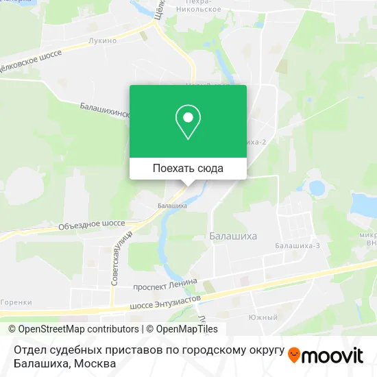 Карта Отдел судебных приставов по городскому округу Балашиха