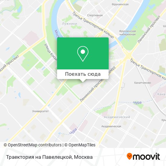 Карта Траектория на Павелецкой