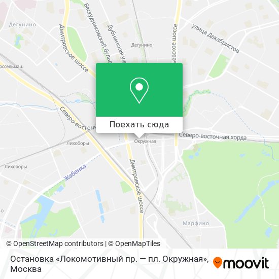 Карта Остановка «Локомотивный пр. — пл. Окружная»