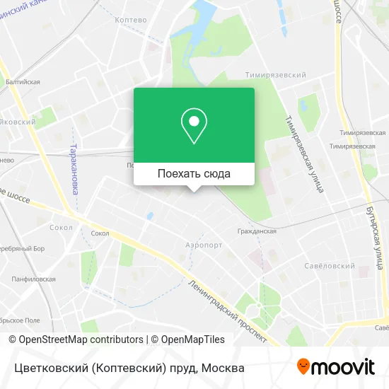 Карта Цветковский (Коптевский) пруд