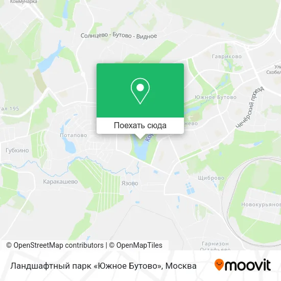 Карта Ландшафтный парк «Южное Бутово»