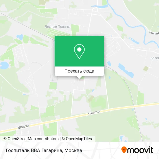Карта Госпиталь ВВА Гагарина