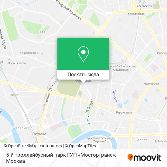 Карта 5-й троллейбусный парк ГУП «Мосгортранс»