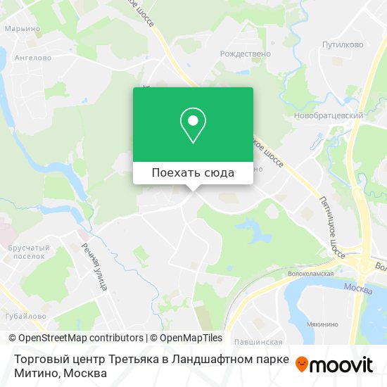 Карта Торговый центр Третьяка в Ландшафтном парке Митино