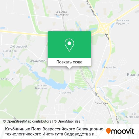 Карта Клубничные Поля Всероссийского Селекционно-технологического Института Садоводства и Питомниководств