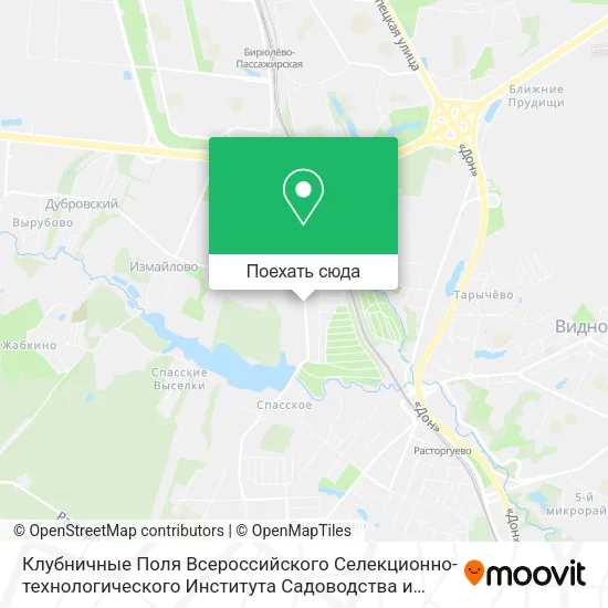 Карта Клубничные Поля Всероссийского Селекционно-технологического Института Садоводства и Питомниководств