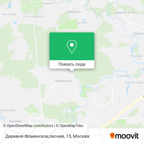 Карта Деревня Фоминское,лесная, 15