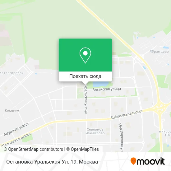 Карта Остановка Уральская Ул. 19