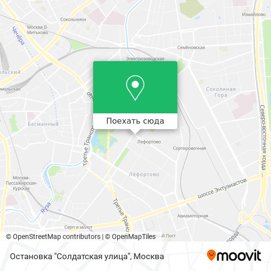 Карта Остановка "Солдатская улица"