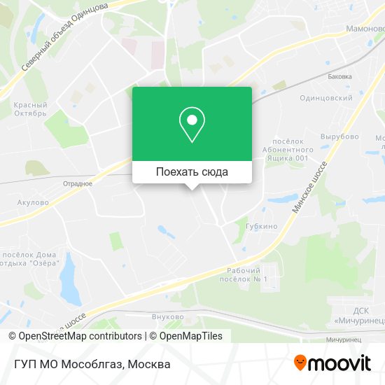 Карта ГУП МО Мособлгаз
