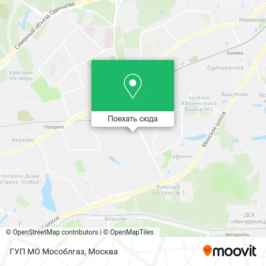 Карта ГУП МО Мособлгаз