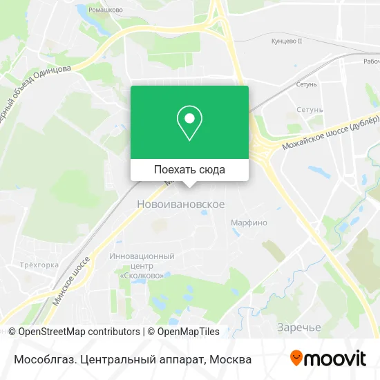 Карта Мособлгаз. Центральный аппарат