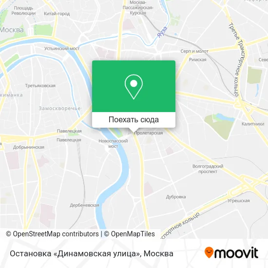 Карта Остановка «Динамовская улица»