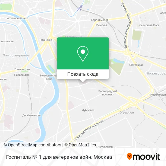 Карта Госпиталь № 1 для ветеранов войн