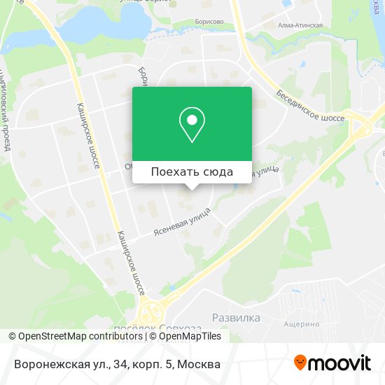 Карта Воронежская ул., 34, корп. 5