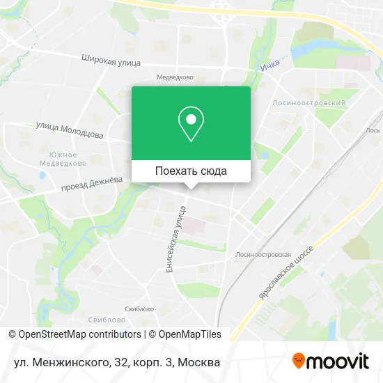 Карта ул. Менжинского, 32, корп. 3