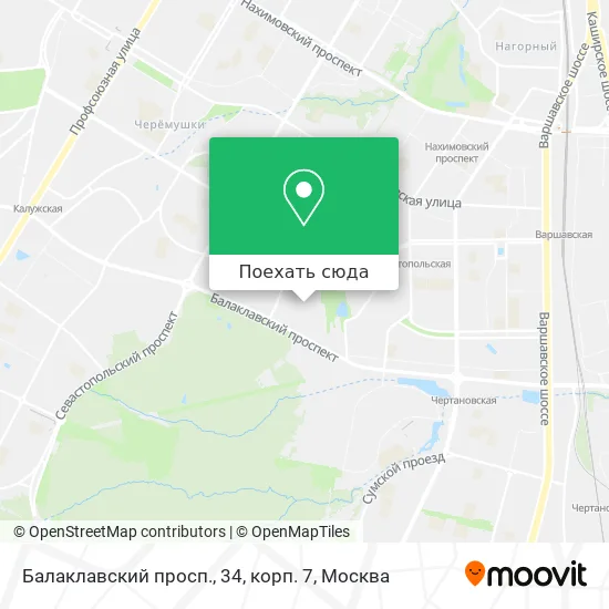 Карта Балаклавский просп., 34, корп. 7