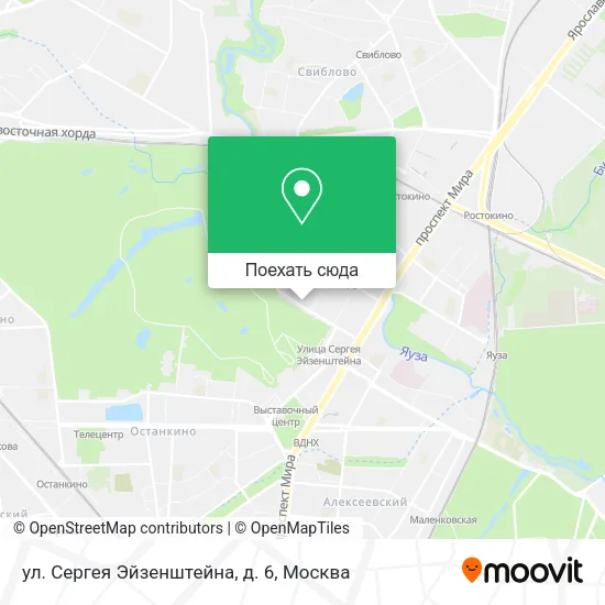 Карта ул. Сергея Эйзенштейна, д. 6
