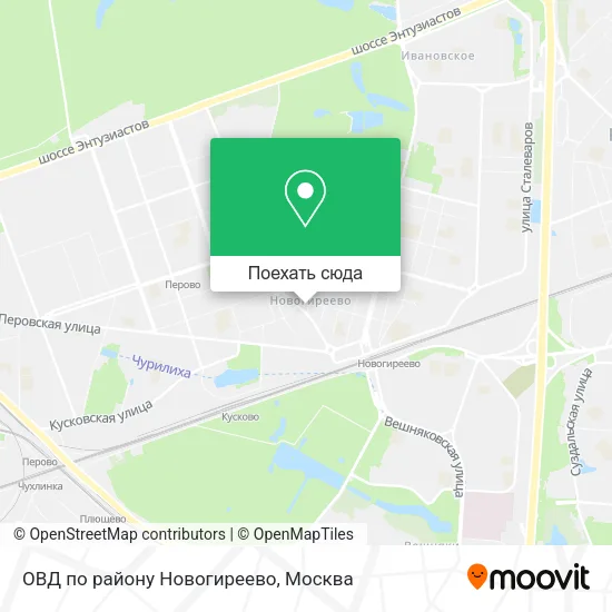 Карта ОВД по району Новогиреево