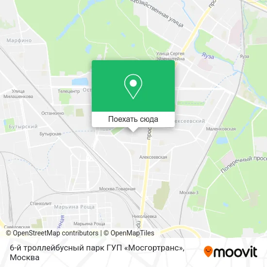 Карта 6-й троллейбусный парк ГУП «Мосгортранс»