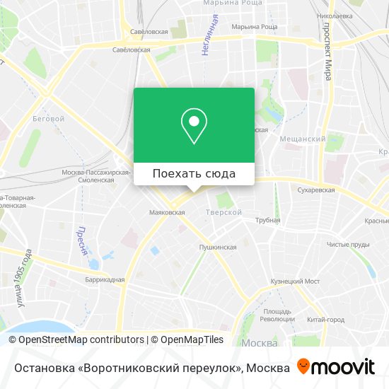 Карта Остановка «Воротниковский переулок»