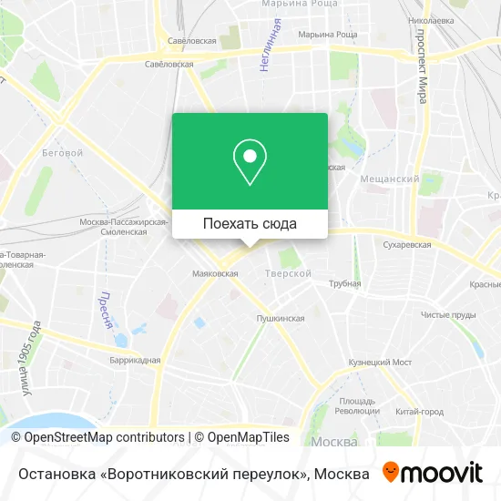 Карта Остановка «Воротниковский переулок»