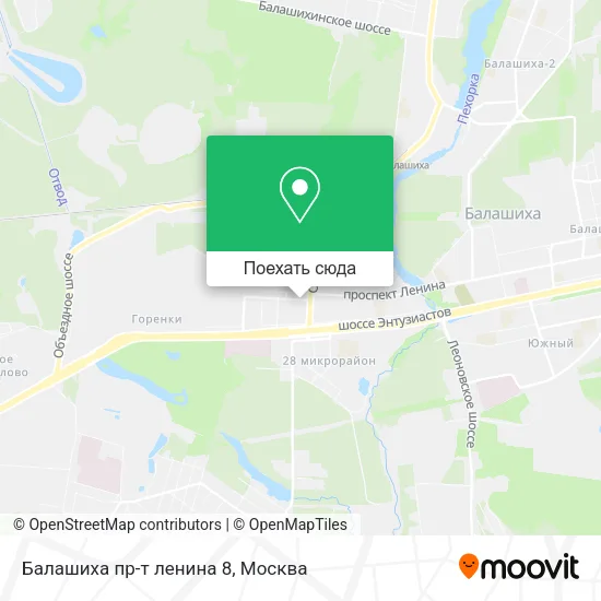 Карта Балашиха пр-т ленина 8
