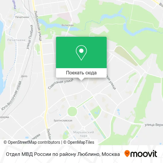 Карта Отдел МВД России по району Люблино
