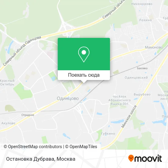 Карта Остановка Дубрава