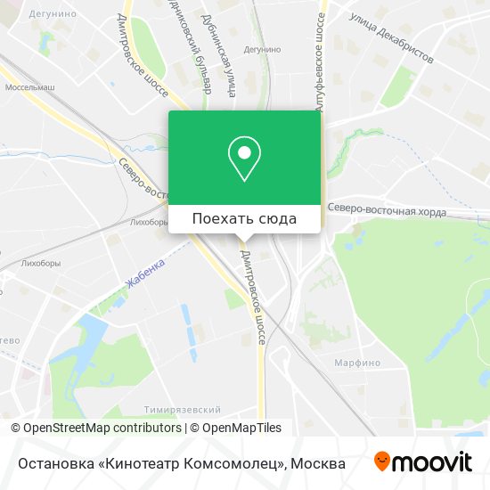 Карта Остановка «Кинотеатр Комсомолец»