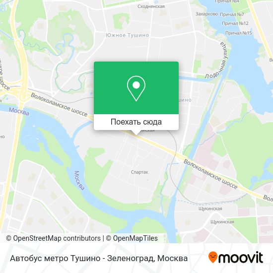 Карта Автобус метро Тушино - Зеленоград